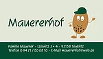 Auf der Grafik ist das Logo des Mauererhofs zu sehen, das symbolisch für einen regionalen landwirtschaftlichen Betrieb steht, der Lebensmittel und Produkte aus eigener Herstellung anbietet.